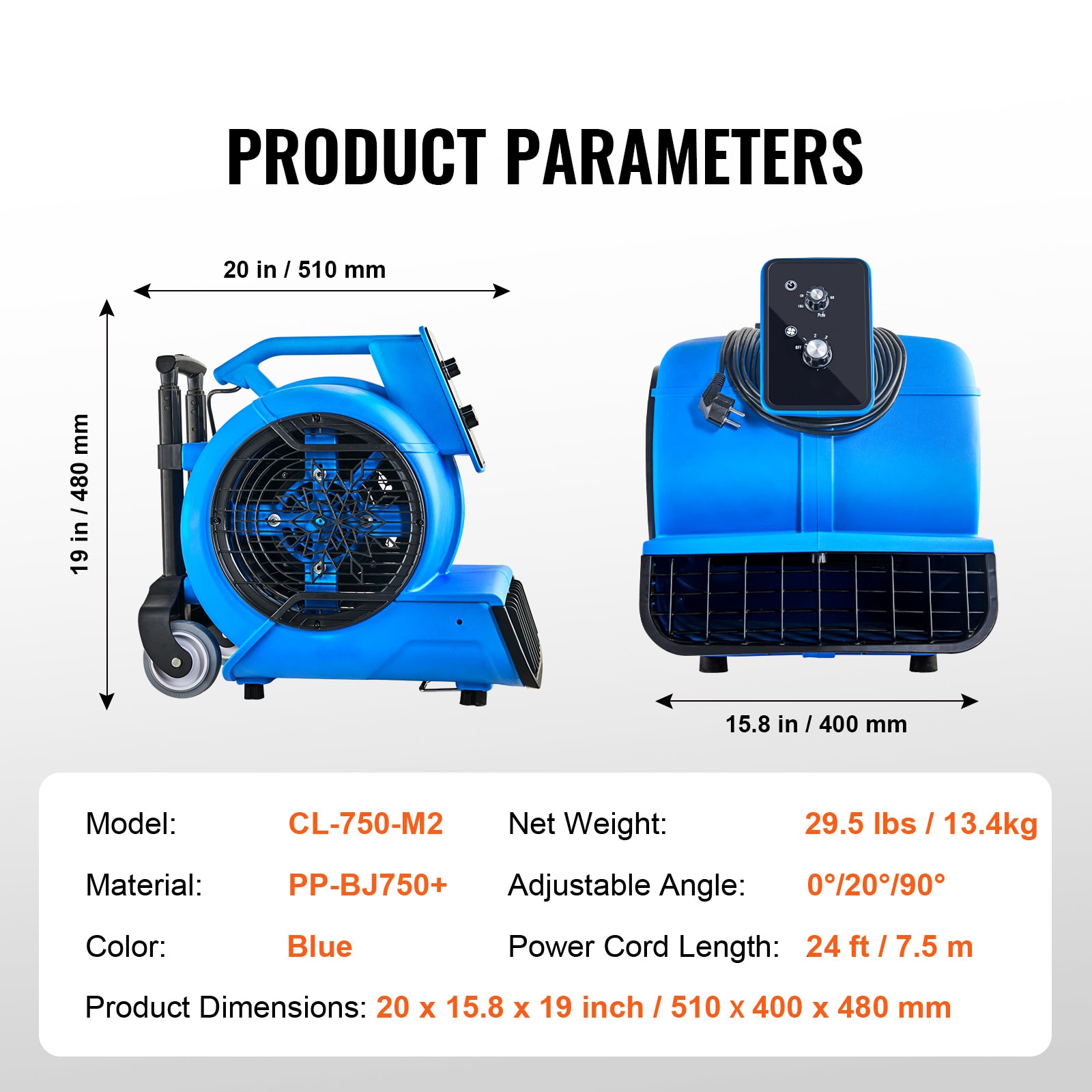 Floor Blower Industrial Air Mover High Velocity 3 Speed Fan_voghion.com